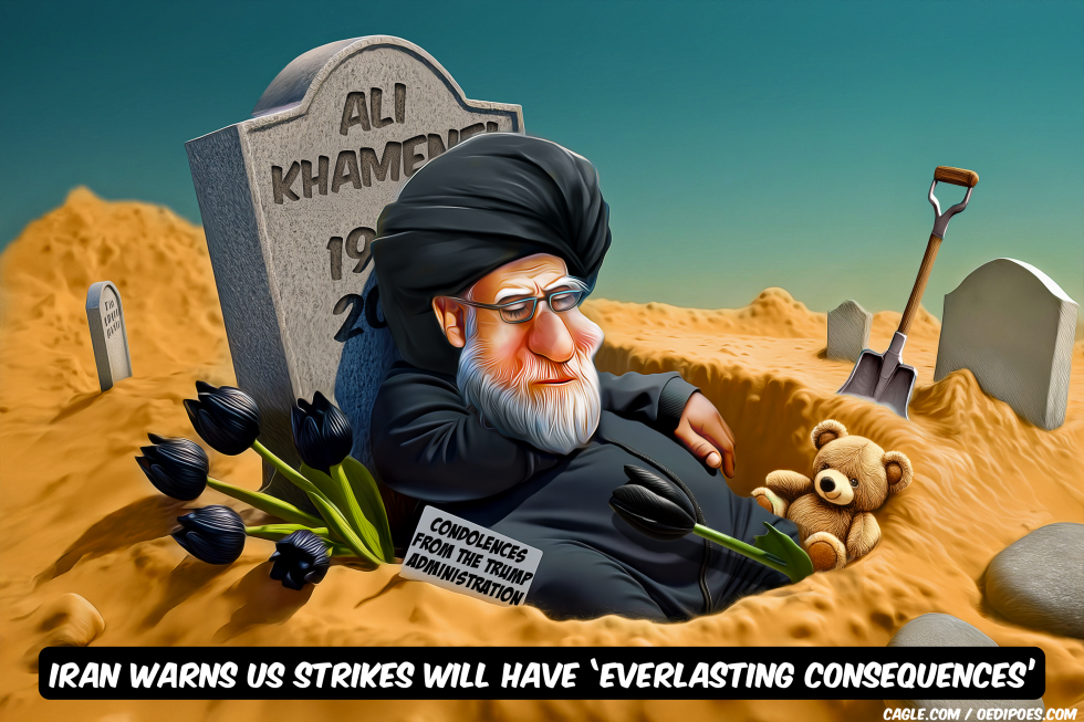 Ali Khamenei laying in open grave