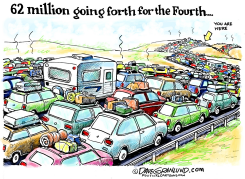 JULY 4 TRAFFIC 2025 by Dave Granlund