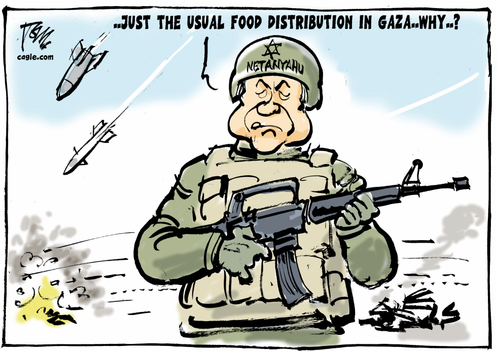 Gaza food distribution by Netanyahu