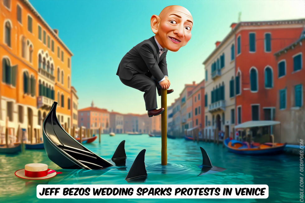 Jeff Bezos climbing pole