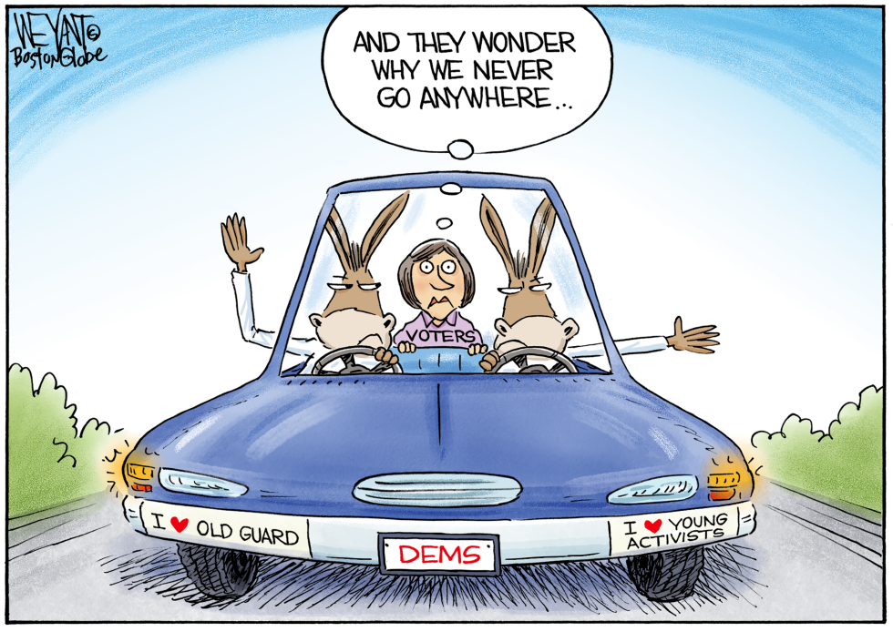 #1 DEMOCRATS GOING IN OPPOSITE DIRECTIONS by Christopher Weyant