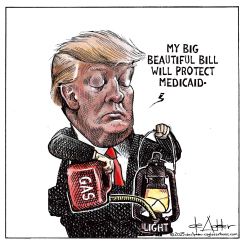 TRUMP GASLIGHTS AMERICA OVER MEDICAID by Michael de Adder