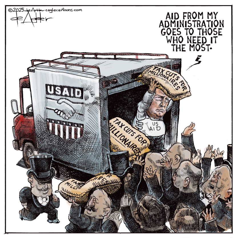 Trump hands out Aid to Millionaires