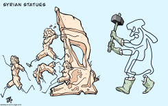 SYRIA STATUES ISLAMIC EXTREMES ALEPPO MARTYRS ART by Emad Hajjaj