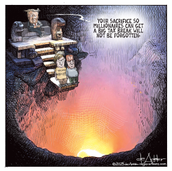 TRUMP SACRIFICES MAGA SUPPORTERS FOR TAX CUT by Michael de Adder