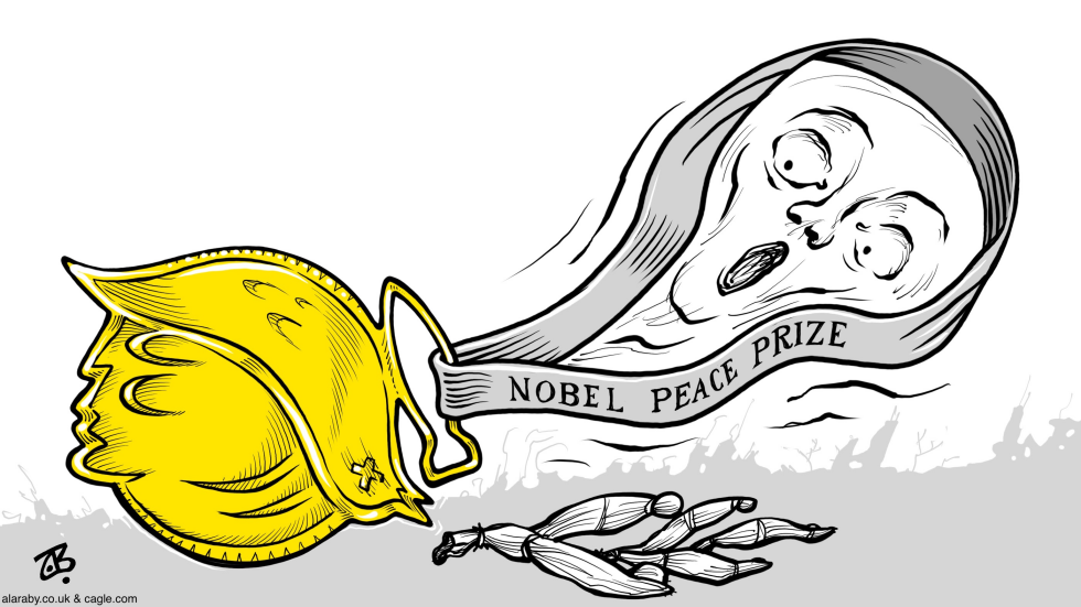 Nobel Peace Prize Trump Scream Gaza Genocide