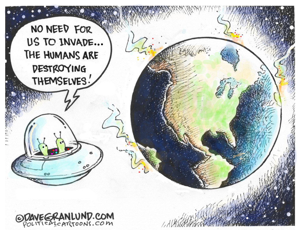 Humans destroying themselves