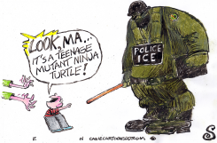 KID MISTAKES ICE AGENT FOR NINJA TURTLE by Randall Enos