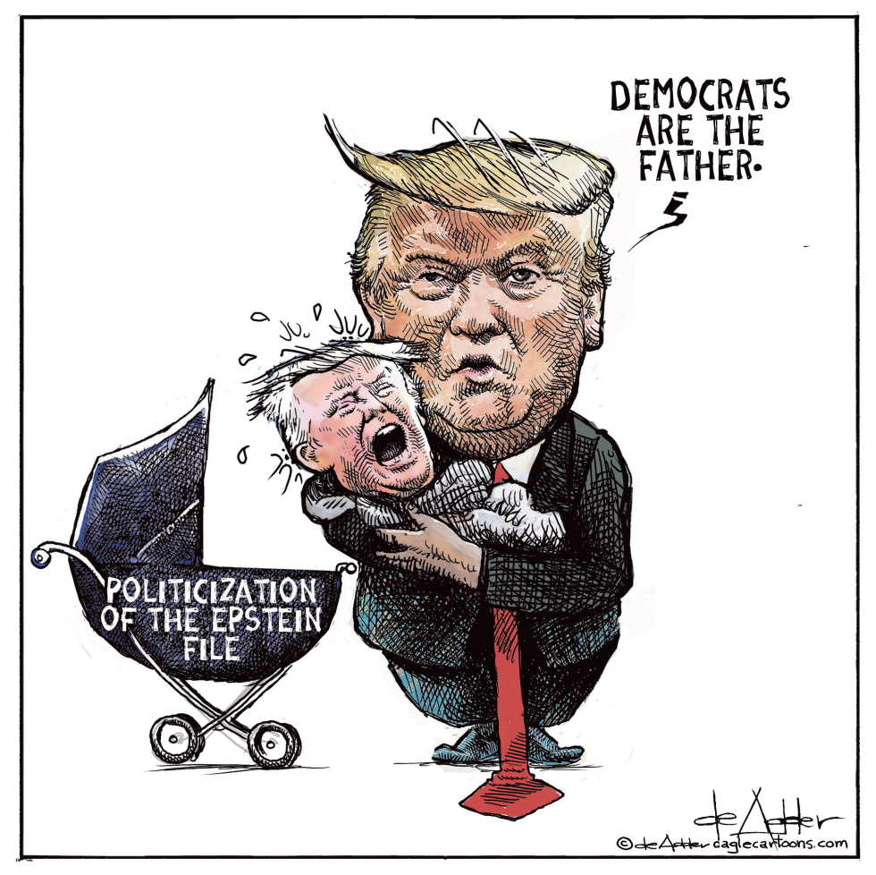 Trumps says Democrats are to blame for Esptein