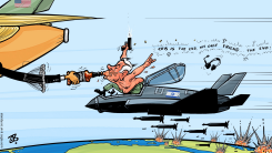 NETANYAHU RAMPAGE TRUMP SYRIA IRAN BOMBING BULLY by Emad Hajjaj