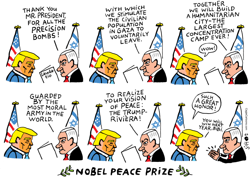 Nobel peace prize for Trump comic