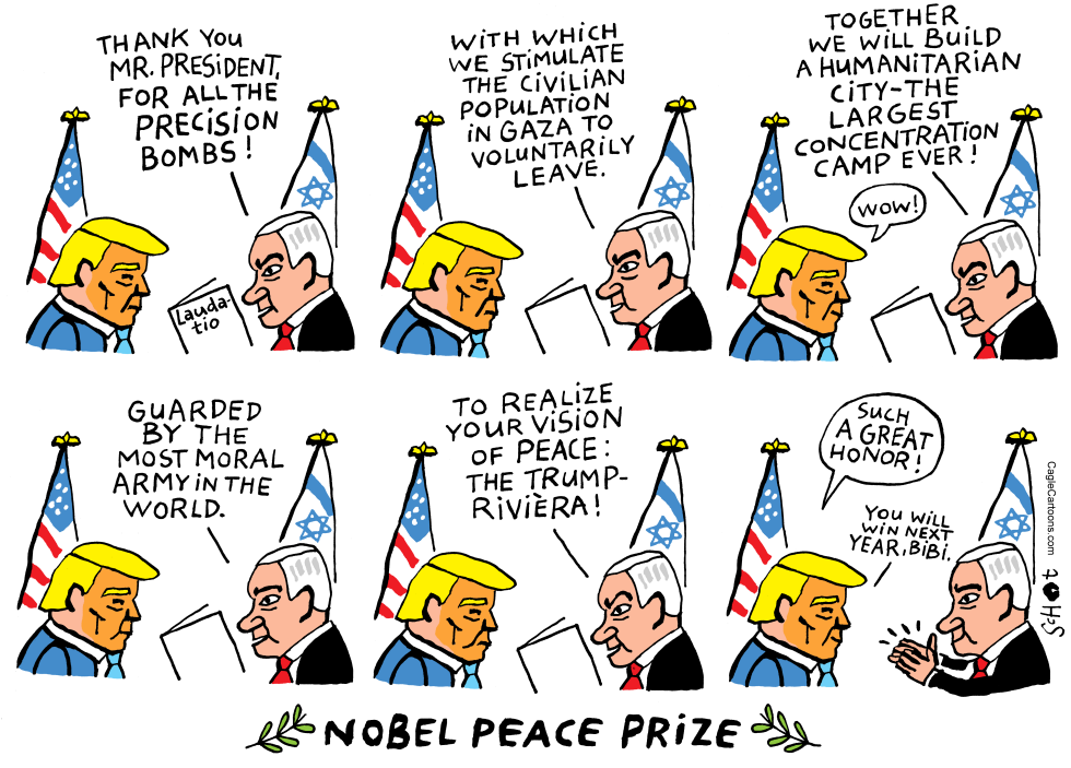 Nobel peace prize for Trump comic