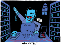 FRANKENSTEIN MONSTER AS AI CHAT BOT OF MUSK by Schot