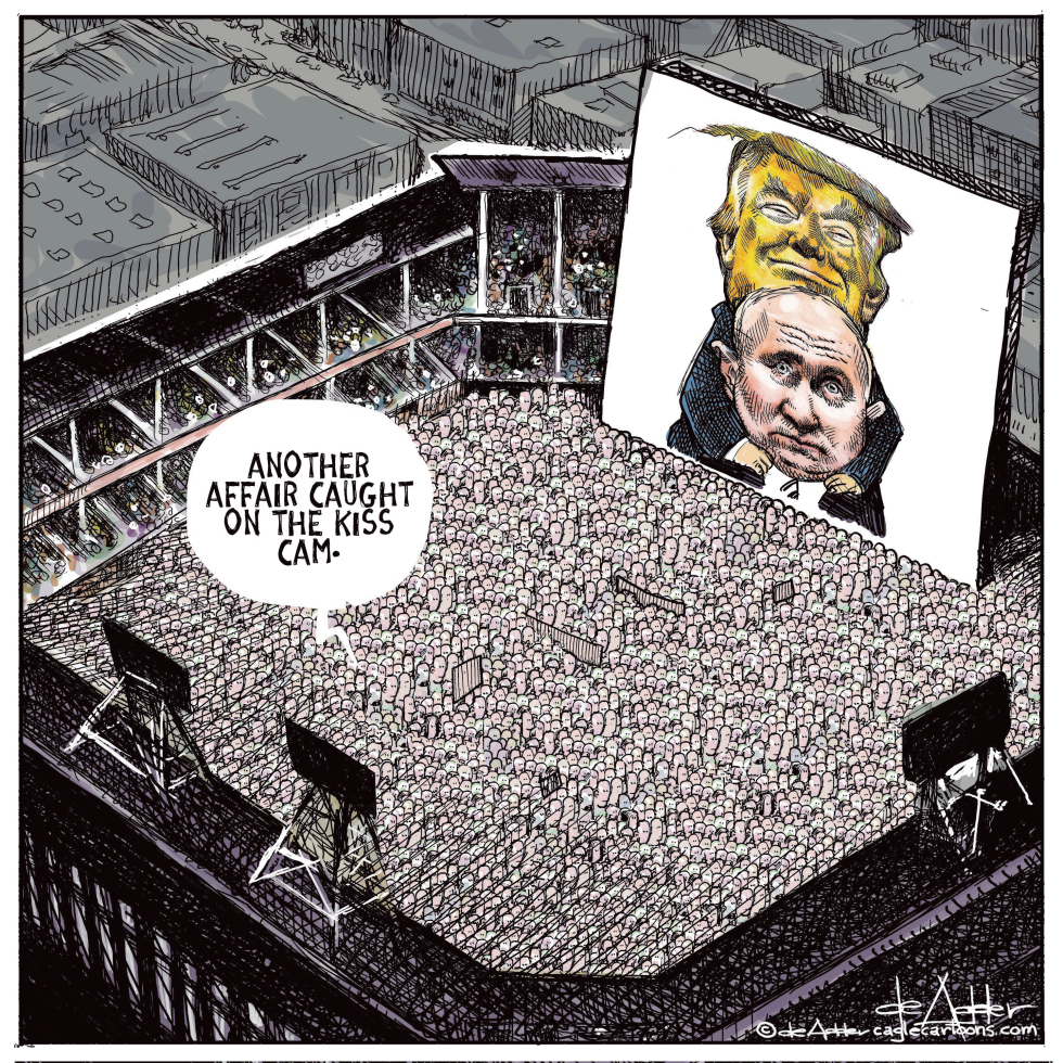 Trump and Putin caught on the kiss cam