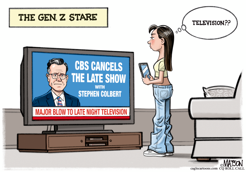 Cagle Com Rj Matson Gen Z Stare And Late Night Tv