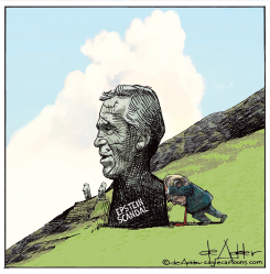 TRUMP TRIES TO MOVE JEFFREY EPSTEIN by Michael de Adder
