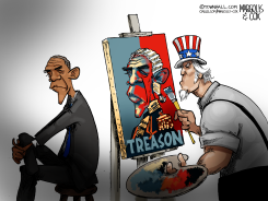 UNCLE SAM PAINTS OBAMA’S PORTRAIT by Margolis & Cox