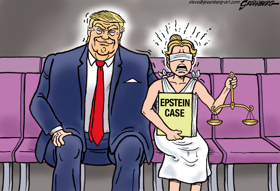 Trump gropes Lady Justice in the Epstein case