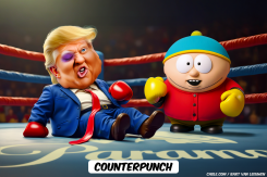 ERIC CARTMAN AND TRUMP IN BOXING RING by Bart van Leeuwen