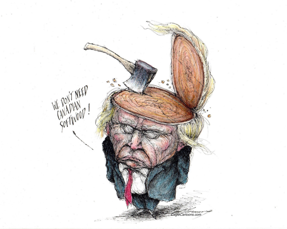 Donald's wooden head.