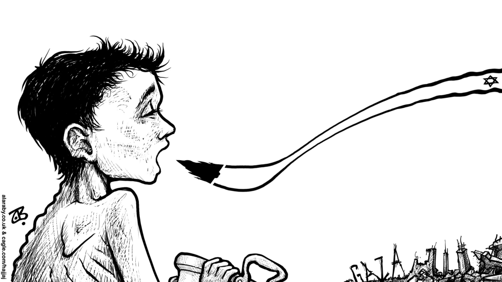 Food Mirage Famine Starvation Gaza Child Spoon