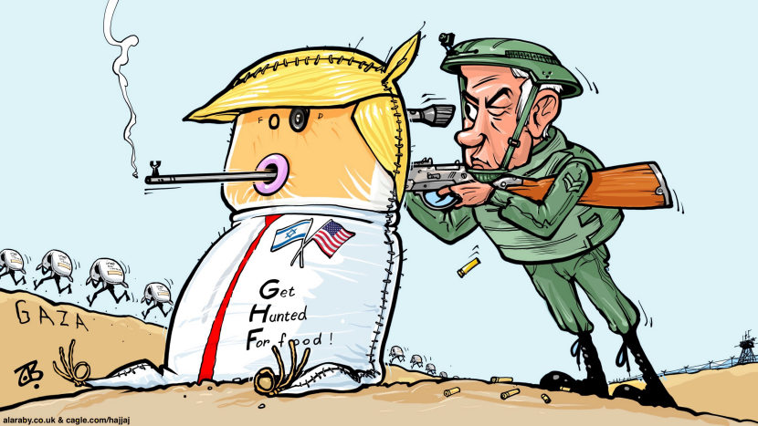 Get Hunted Food Bibi Trump Aid Gaza