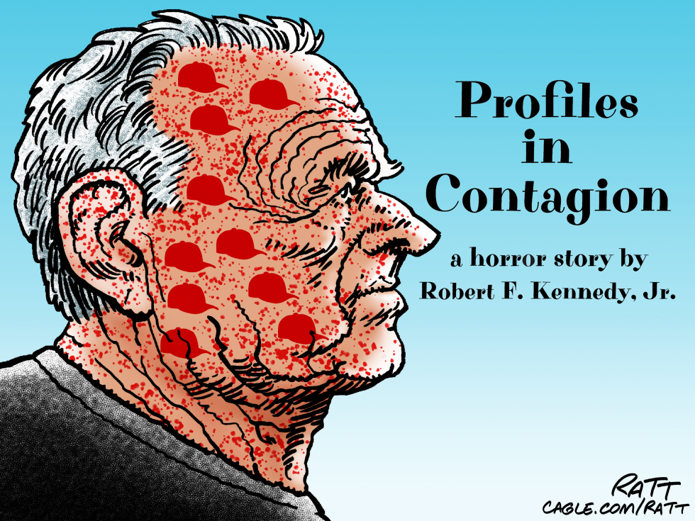 RFK Jr portrayed with measles rash in Profiles in Contagion parody