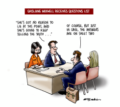 GHISLAINE RECEIVES HER EPSTEIN QUESTIONS by Malcolm McGookin