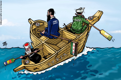 SYRIA SHIP STORM DRUZE SDF SHRAA CAPTAINS by Emad Hajjaj