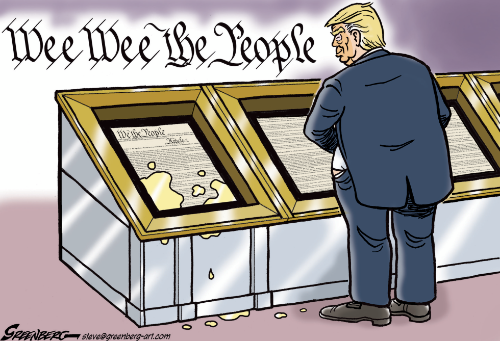 Donald Trump takes a piss on the U.S. Constitution