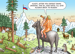 NAKED PEACE RIDING IN ALASKA by Marian Kamensky
