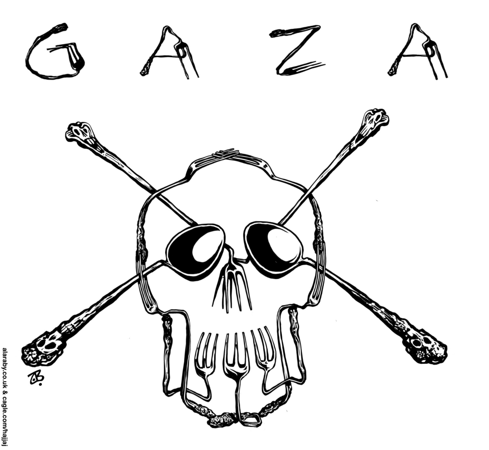 Spoon Fork Skull Gaza Death Famine War