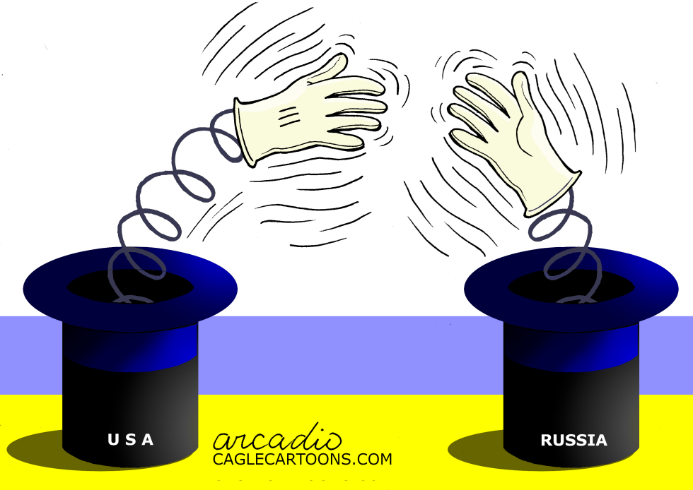 Trump and Putin in a difficult peace dialogue.