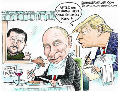 TRUMP PUTIN AT SUMMIT TABLE by Dave Granlund
