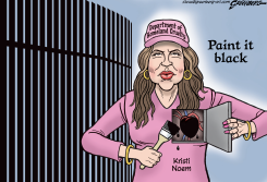 KRISTI NOEM PAINTS HER HEART BLACK AS TRUMP'S WALL by Steve Greenberg
