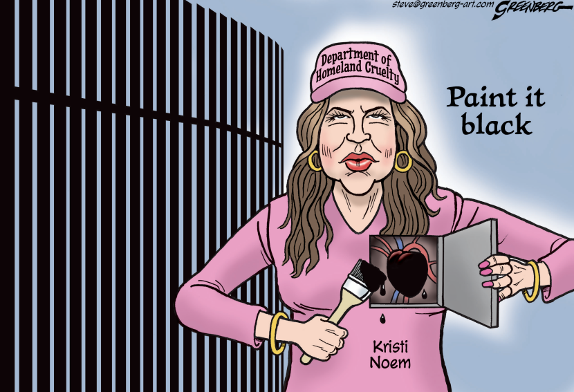 Kristi Noem paints her heart black as Trump's wall