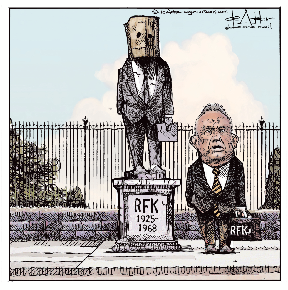 RFK sr. has a bag over his head over RFK jr