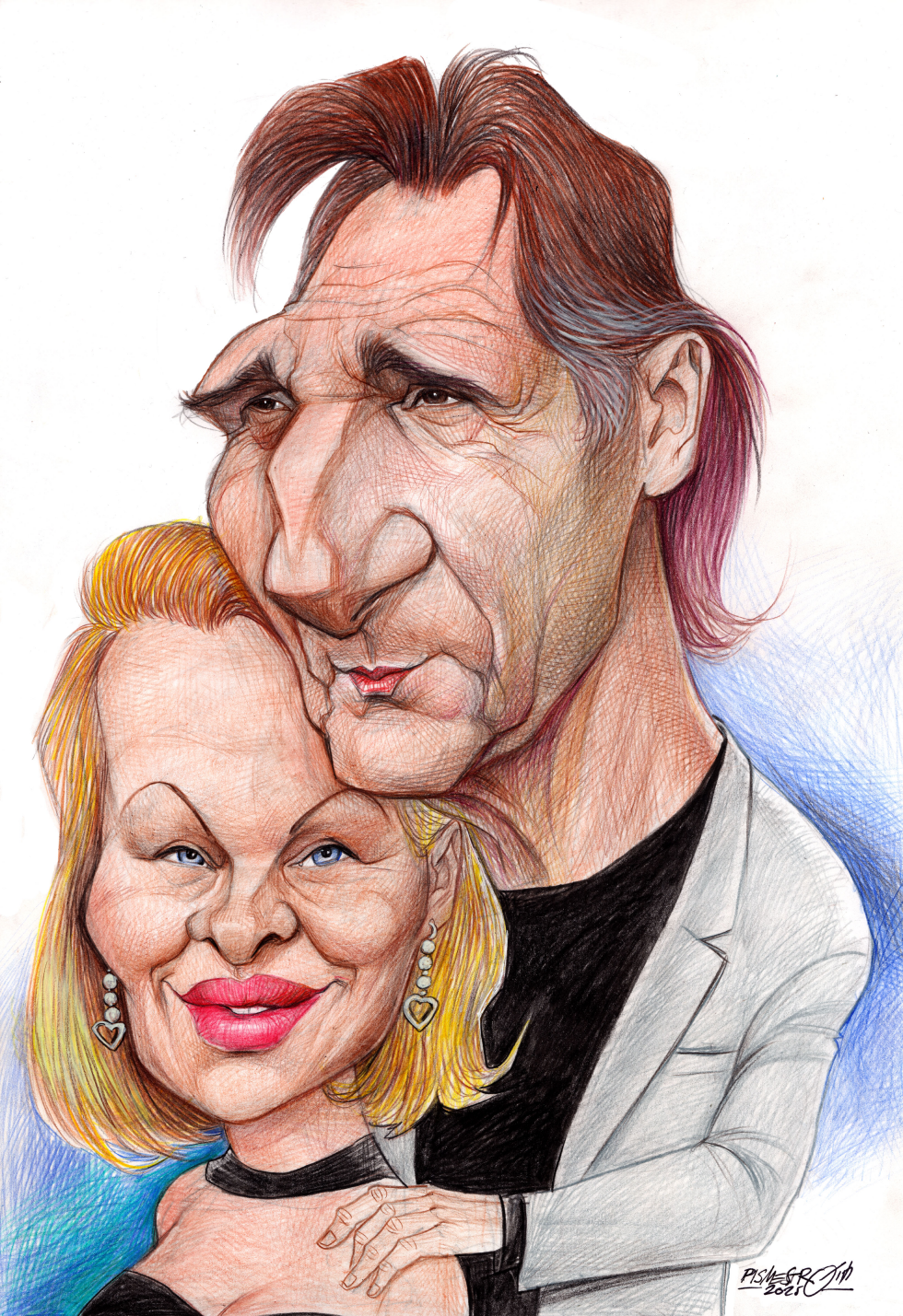 Pamela Anderson and Liam Neeson