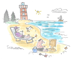 DAY AT THE BEACH by Harley Schwadron
