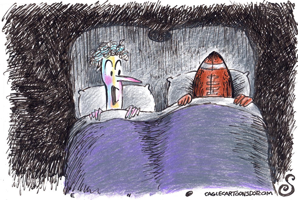 HUBBY TURNS INTO A FOOTBALL