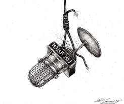 MICROPHONE HANGED BY IT'S CORD by Dale Cummings