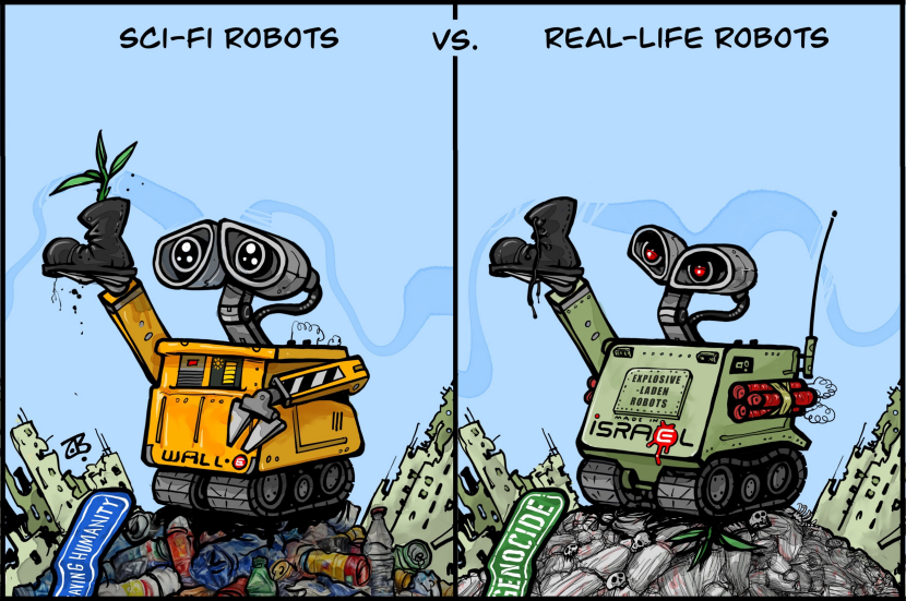 Sci-Fi Robots vs RealLife Israel in Gaza Genocide