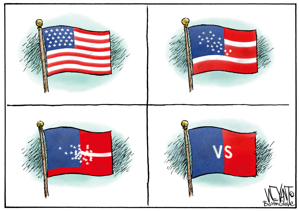 American Red vs Blue Flag
