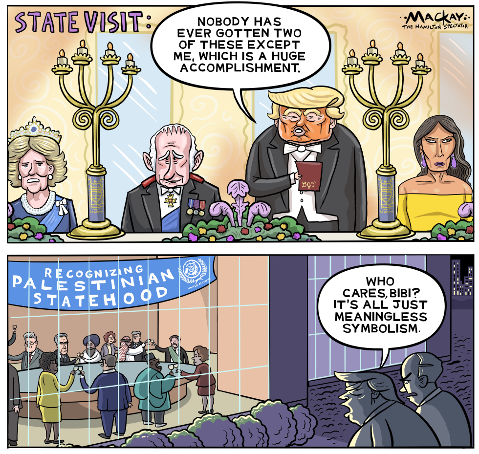 Trump Boasts at Royal Dinner While Dismissing Palestinian Statehood as Mere Symbolism