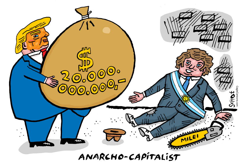 Trump gives big money to beggar milei of Argentina