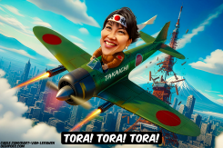 SANAE TAKAICHI IN FIGHTER JET by Bart van Leeuwen