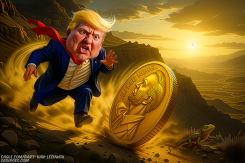 TRUMP RUNNING AFTER NOBEL PEACE PRIZE by Bart van Leeuwen