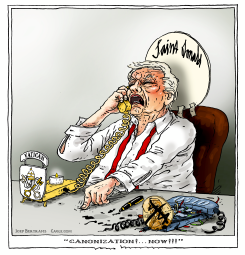 TRUMP DEMANDS CANONISATION BY PHONE by Joep Bertrams