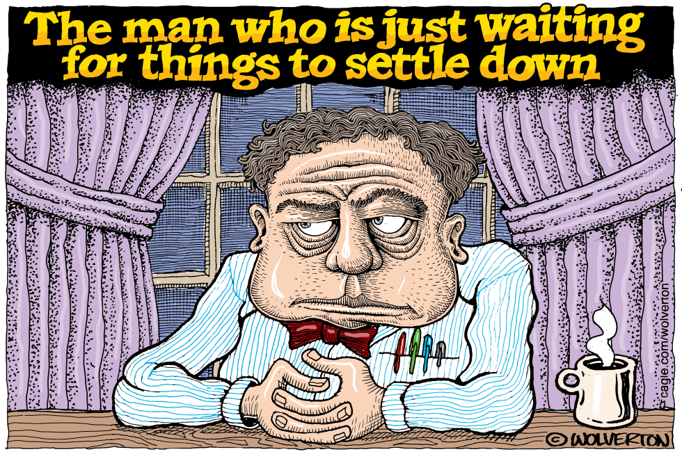 Man waiting for things to settle down