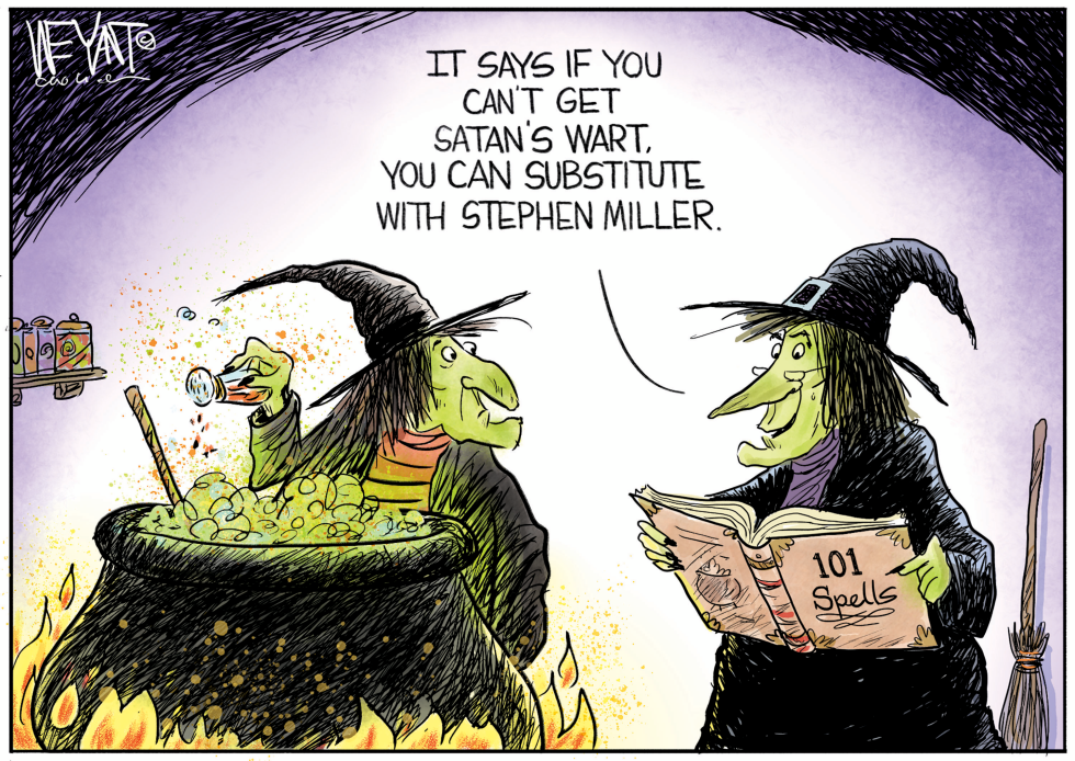 Witches Swap Satan's Wart for Stephen Miller in Cauldron Brew